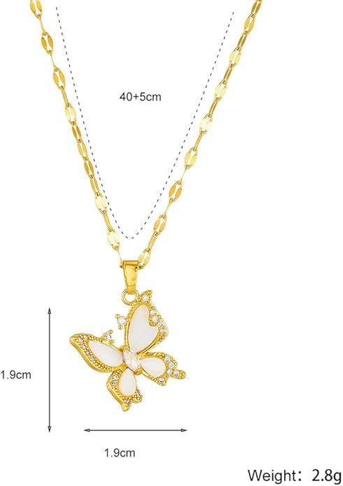 Gold Plated Butterfly Necklace for Women - Elegant Design and Shine - Habibay Mart
