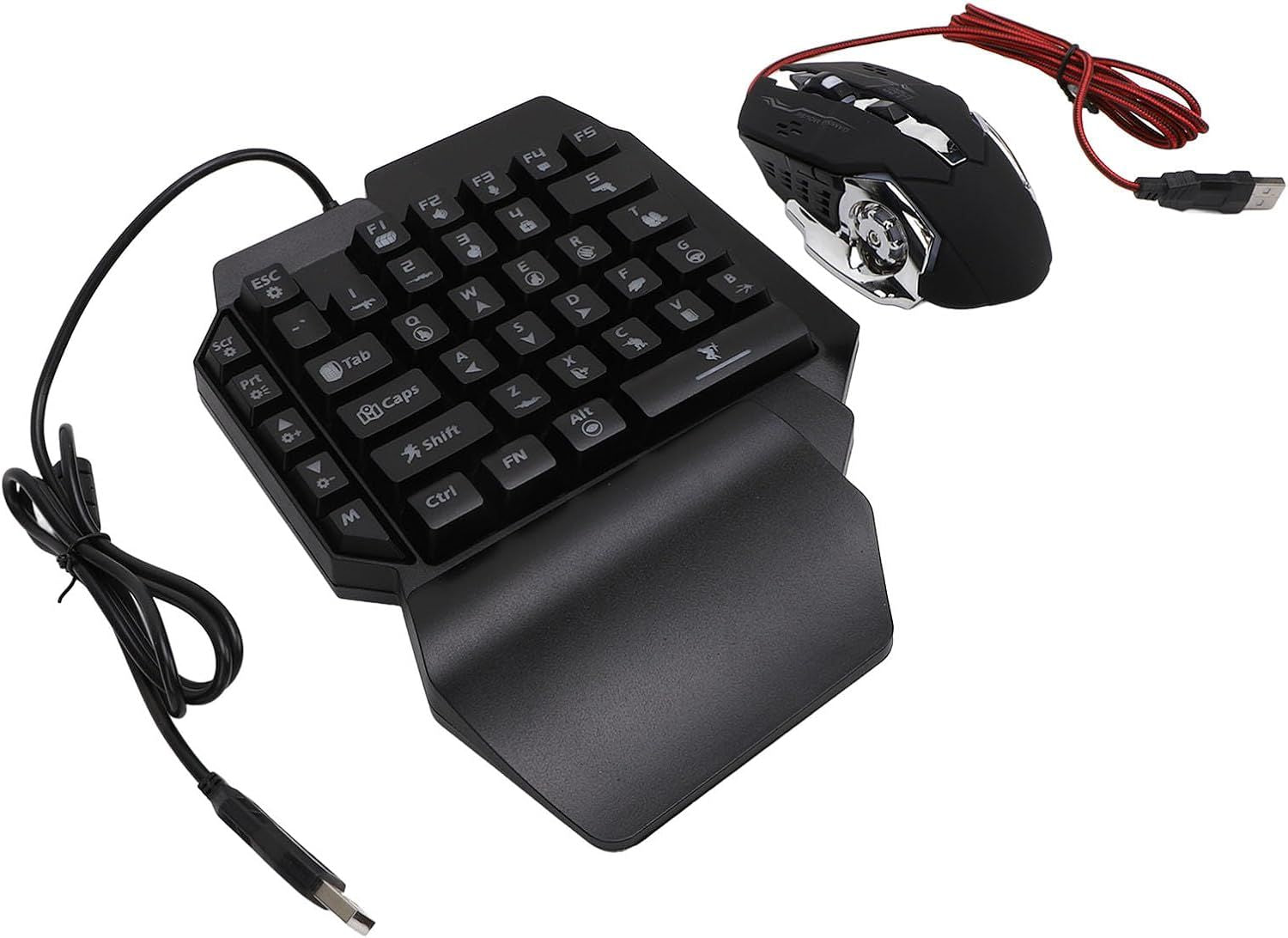 One Hand RGB Gaming Combo: Keyboard and Mouse Set for Ultimate Gaming Experience - Habibay Mart
