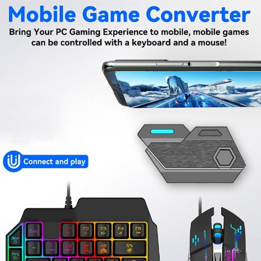 One Hand RGB Gaming Combo: Keyboard and Mouse Set for Ultimate Gaming Experience - Habibay Mart