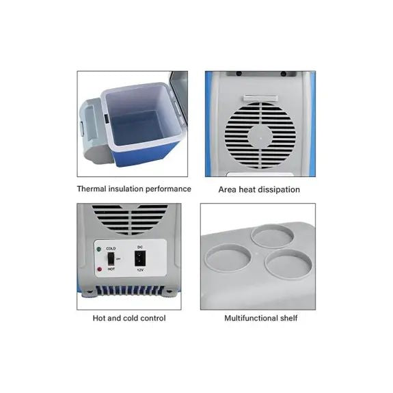 Portable Car Refrigerator - 12V 7.5L Mini Car Fridge - Habibay Mart