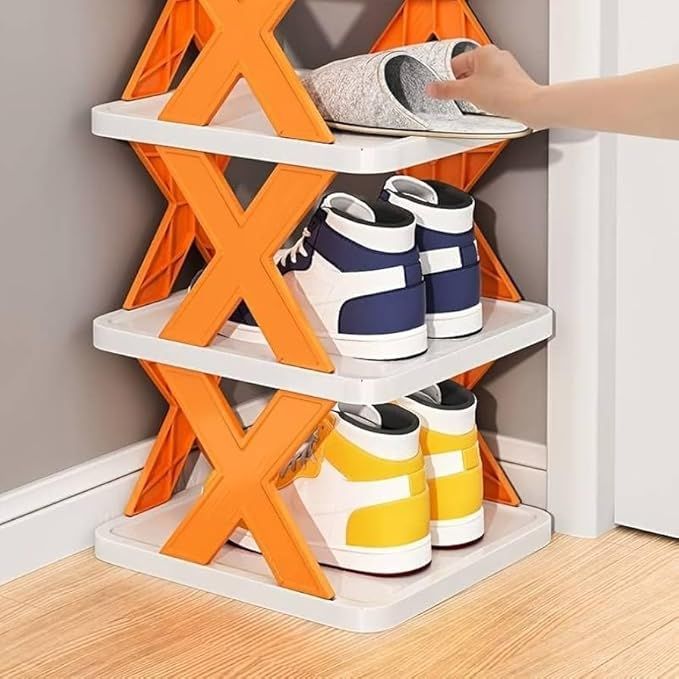 X-Shaped Shoe Rack for Stylish and Efficient Shoe Organization - Habibay Mart